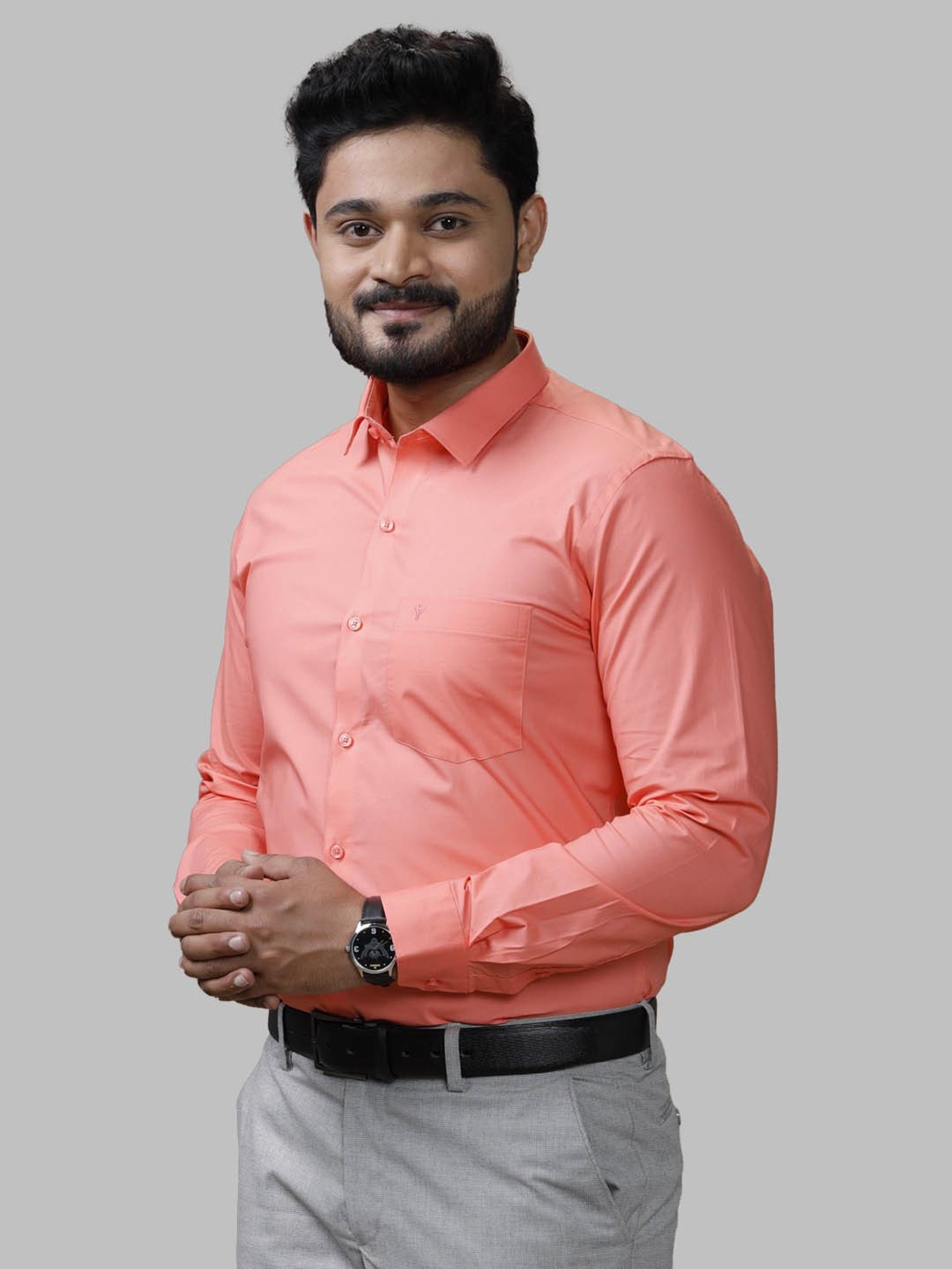 Ramraj Pink Regular Fit Shirt
