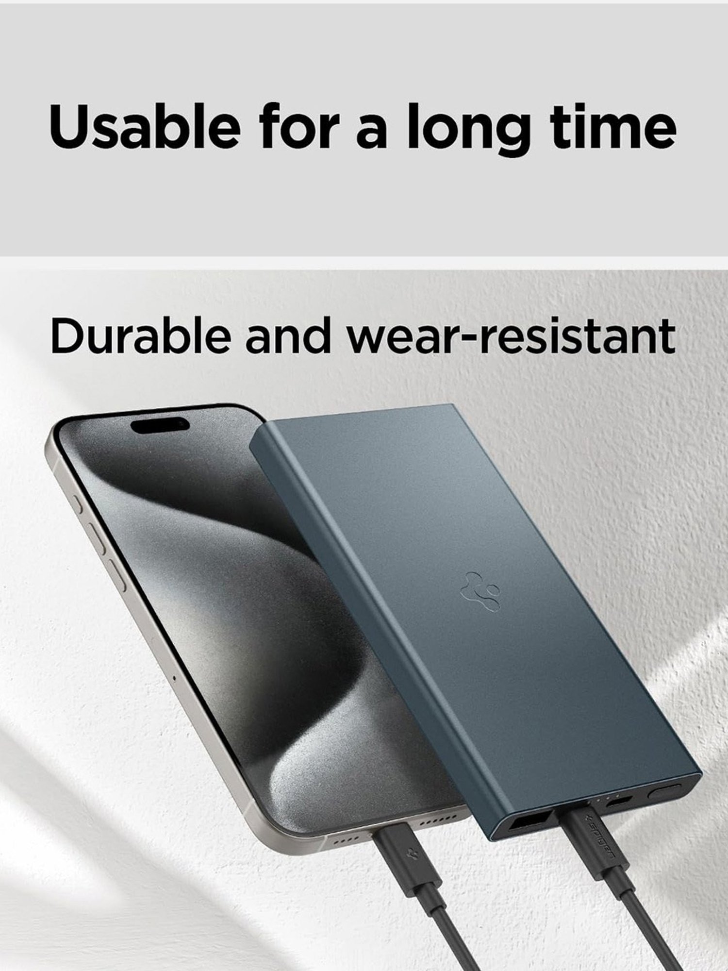 Spigen Durable Alloy Power Bank 10000mAh, 22.5W Fast Charging Power Bank (Navy Blue)