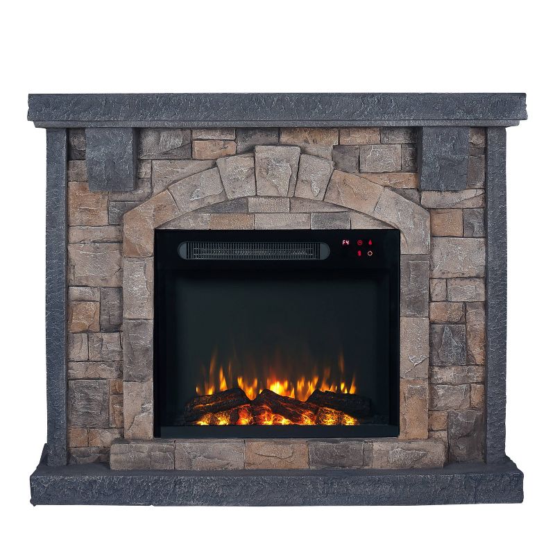 45" Freestanding Electric Fireplace Pewter - Home Essentials