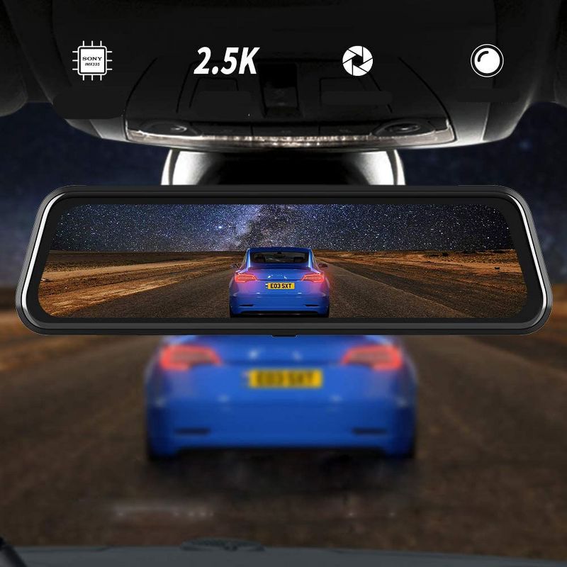 VanTop H610 10" 2.5K Mirror Dash Cam for Cars with Full Touch Screen,Rear View Mirror Camera