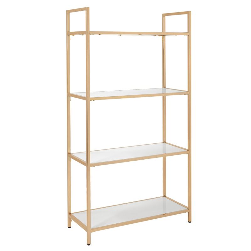 60" Alios Bookshelf White/Gold - OSP Home Furnishings