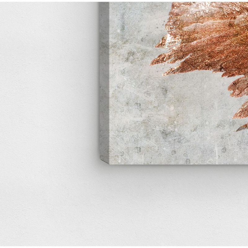 20" x 20" Rose Gold Wings Fashion and Glam Unframed Canvas Wall Art in Pink - Oliver Gal