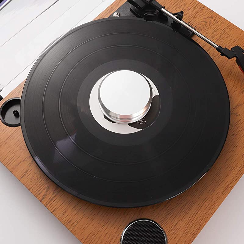 Record Weight Stabilizer by Turntable Weight ClampsLow Profile to Fits Under Dust Cover of Turntable Vinyl Disc LP Record Player Silver