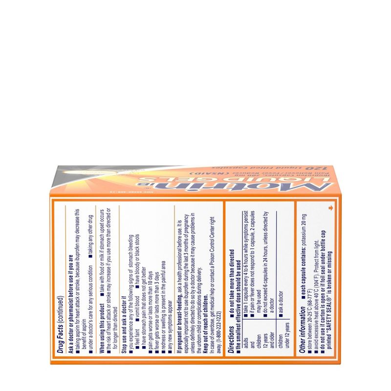 Motrin IB Pain Reliever & Fever Reducer Liquid Gels - Ibuprofen (NSAID) - 120ct