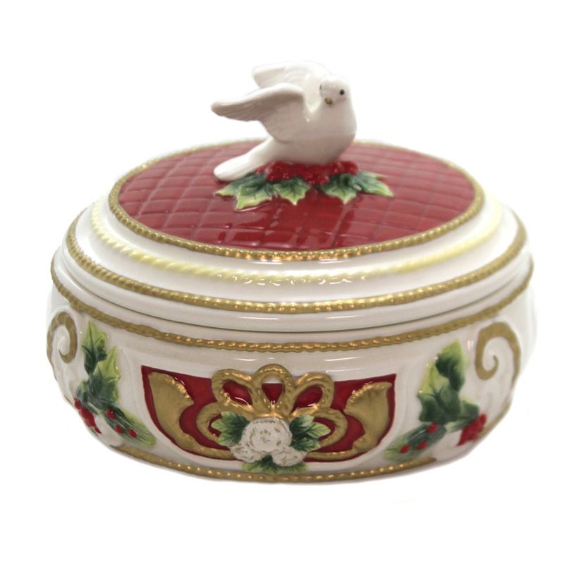 Tabletop 4.25" Christmas Fantasia Box Dove Holly Candy Cosmos Gifts Corp.  -  Serving Bowls