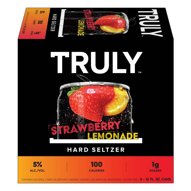 Truly Strawberry Lemonade Hard Seltzer - 6pk/12 fl oz Slim Cans