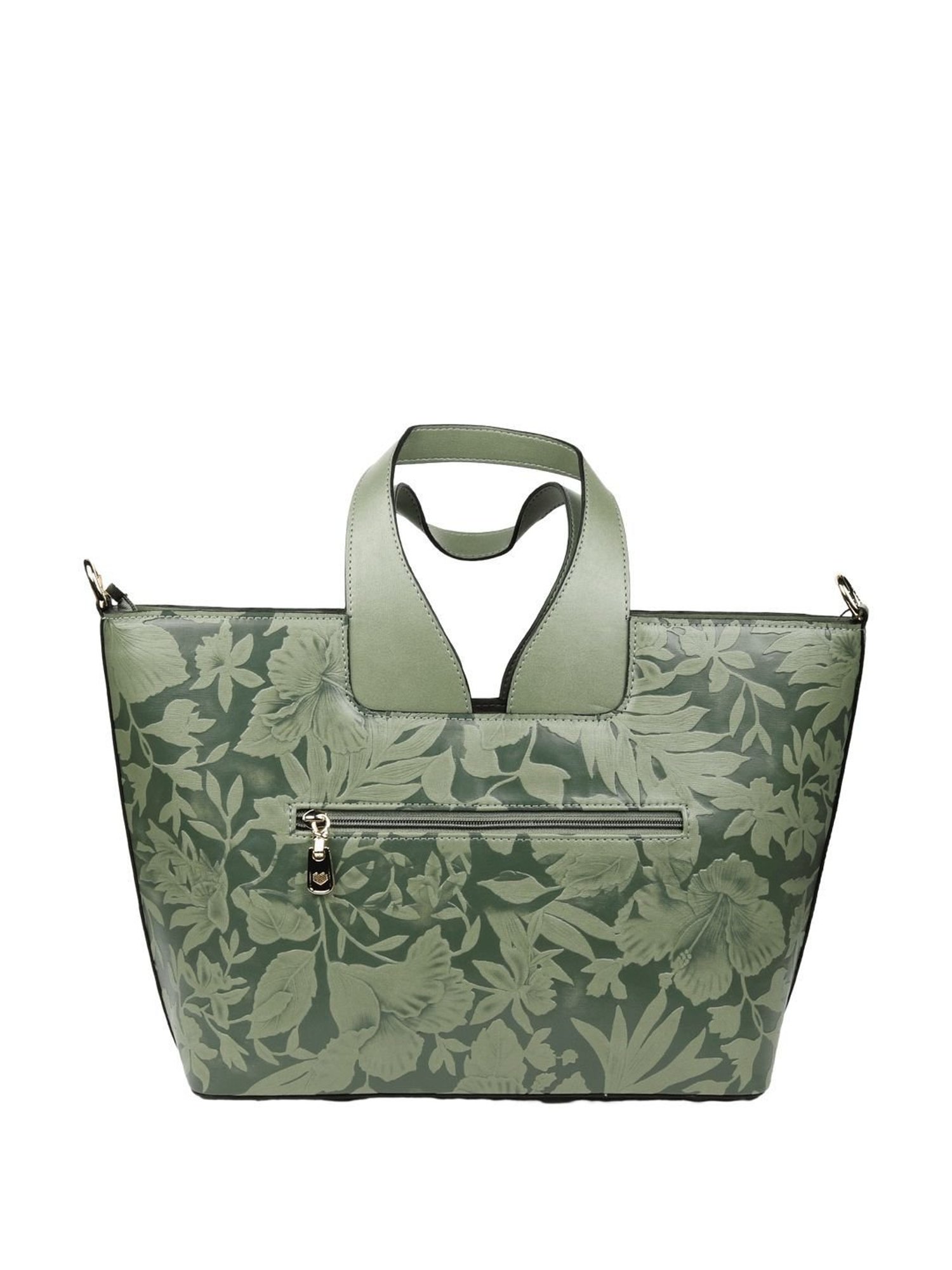Odette Green Floral Tote Handbag