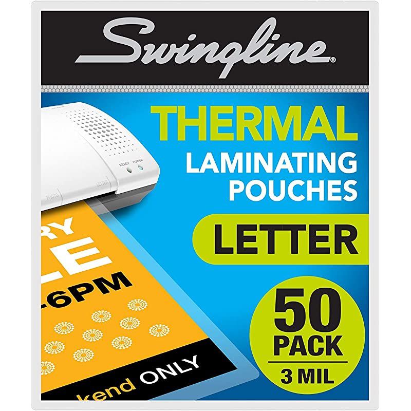 Laminating Sheets Thermal Laminating Pouches Letter Size 3mil 50 Pack 3202017
