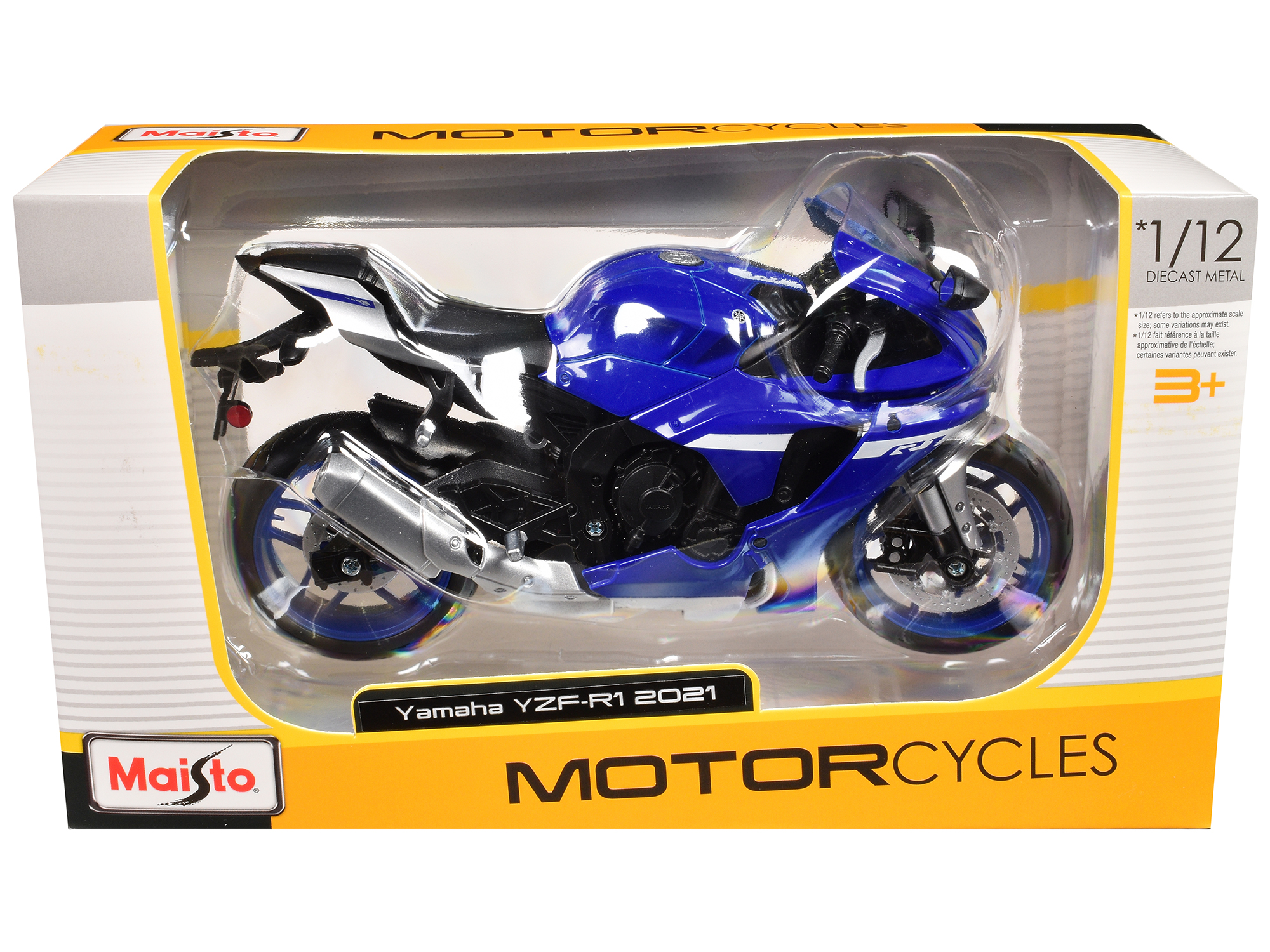 Yamaha YZF-R1 Motorcycle Blue 1/12 Diecast Model by New Ray