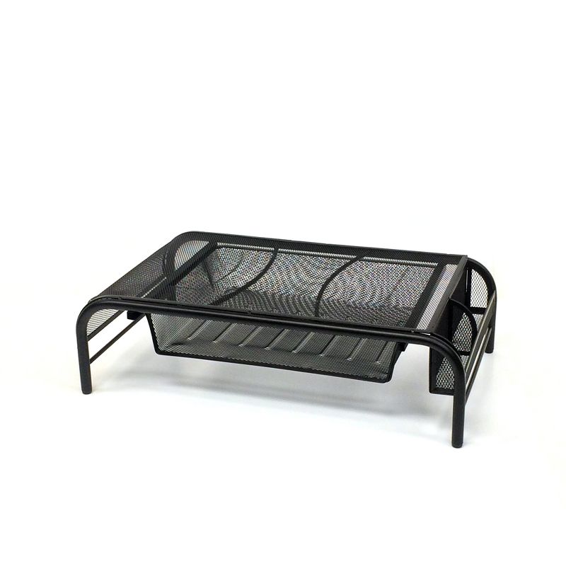 6" Mesh Monitor Stand with Drawer Black - Mind Reader