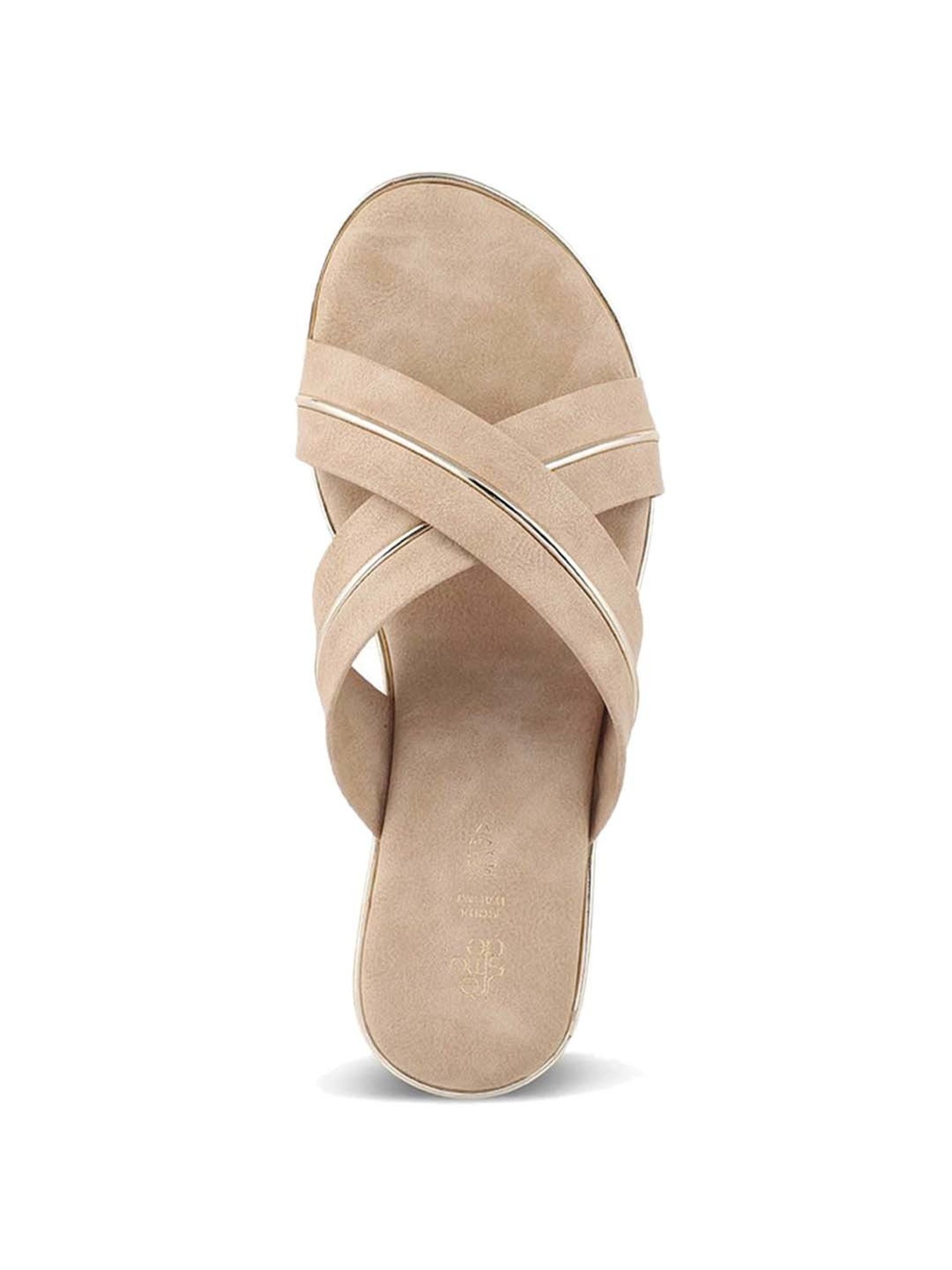 Tresmode Women's Beige Cross Strap Sandals