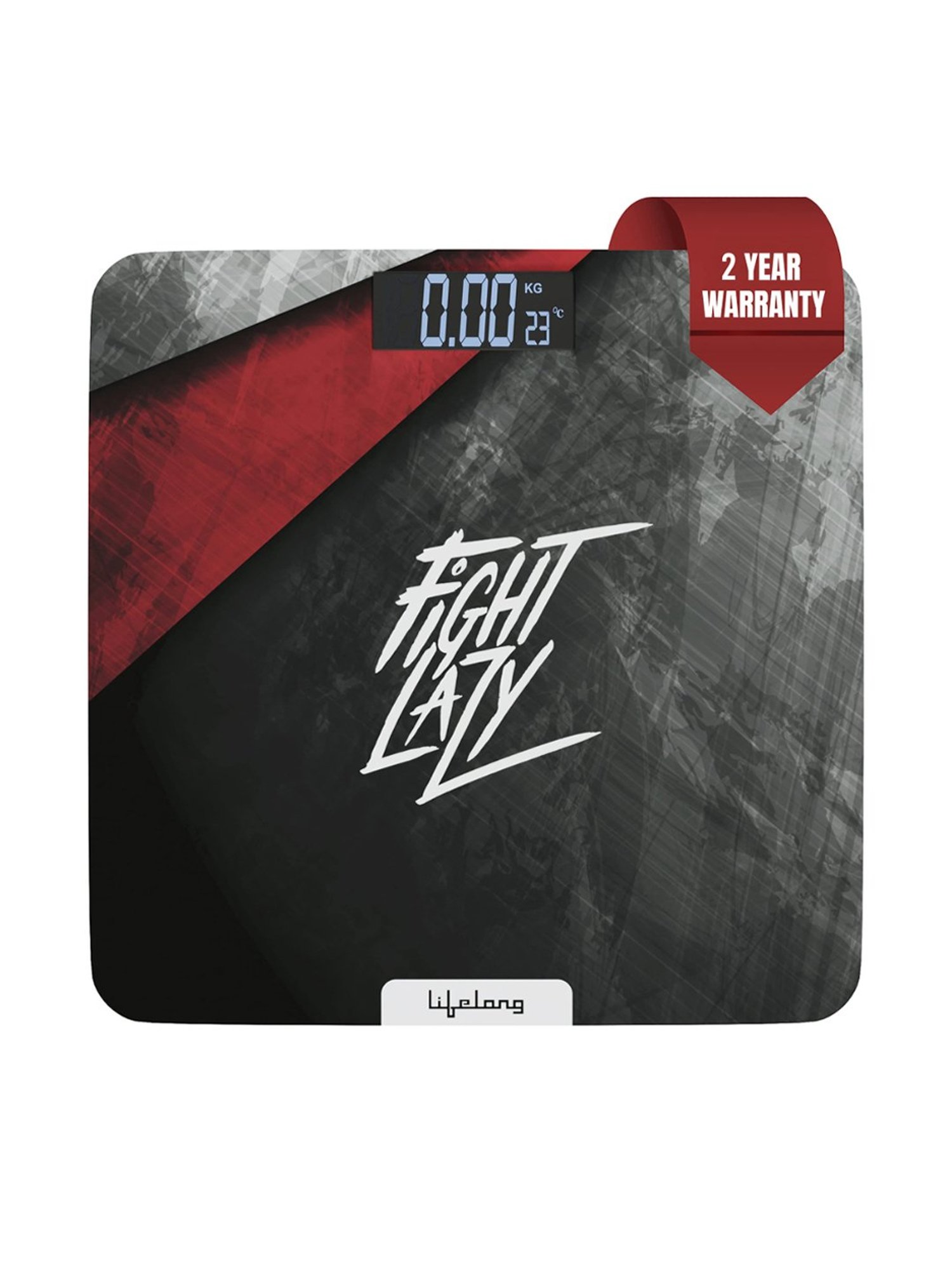 Lifelong LLWS45 ActiveFlex Weighing Scale Thick Tempered Glass with LCD Display (Active Black)