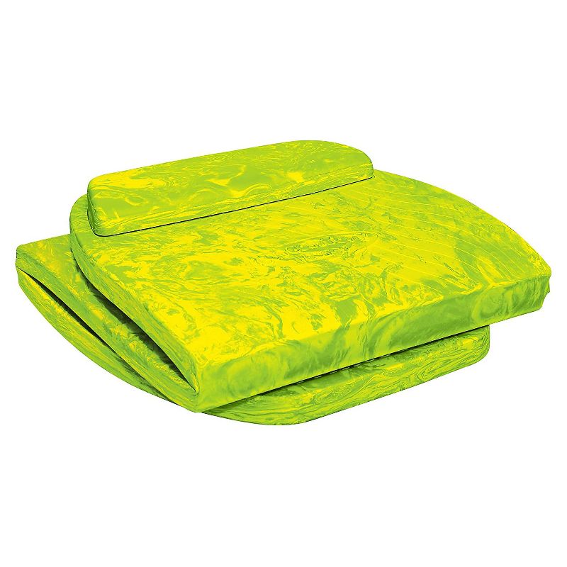 Airhead Sun Comfort Foam Swimming Pool Water Beach Lake Float Lounge Seat Mat Pad, Lime Green Swirl