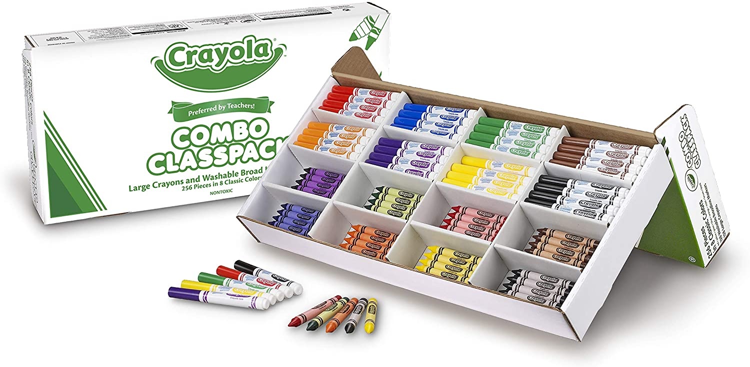 Crayola. 523348 Classpack Crayons w/Markers, 8 Colors, 128 Each Crayons/Markers, 256/Box