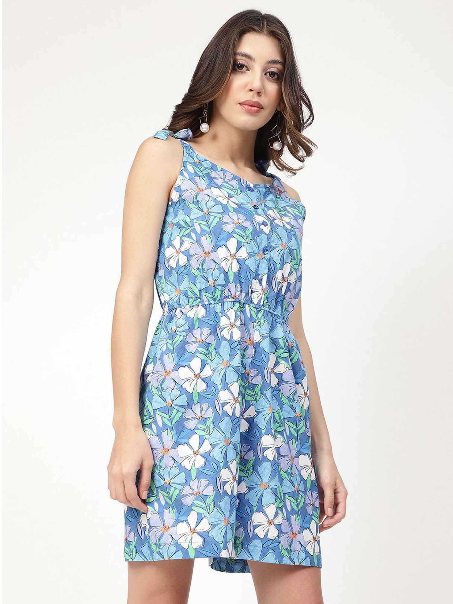 Elle Blue Printed Playsuit