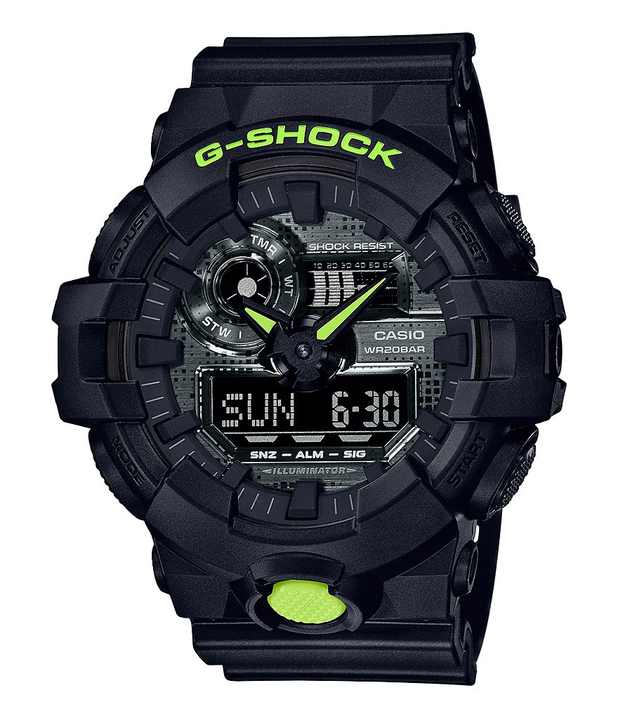 G-Shock Ana Digi Black and Green Shock Resistant Watch