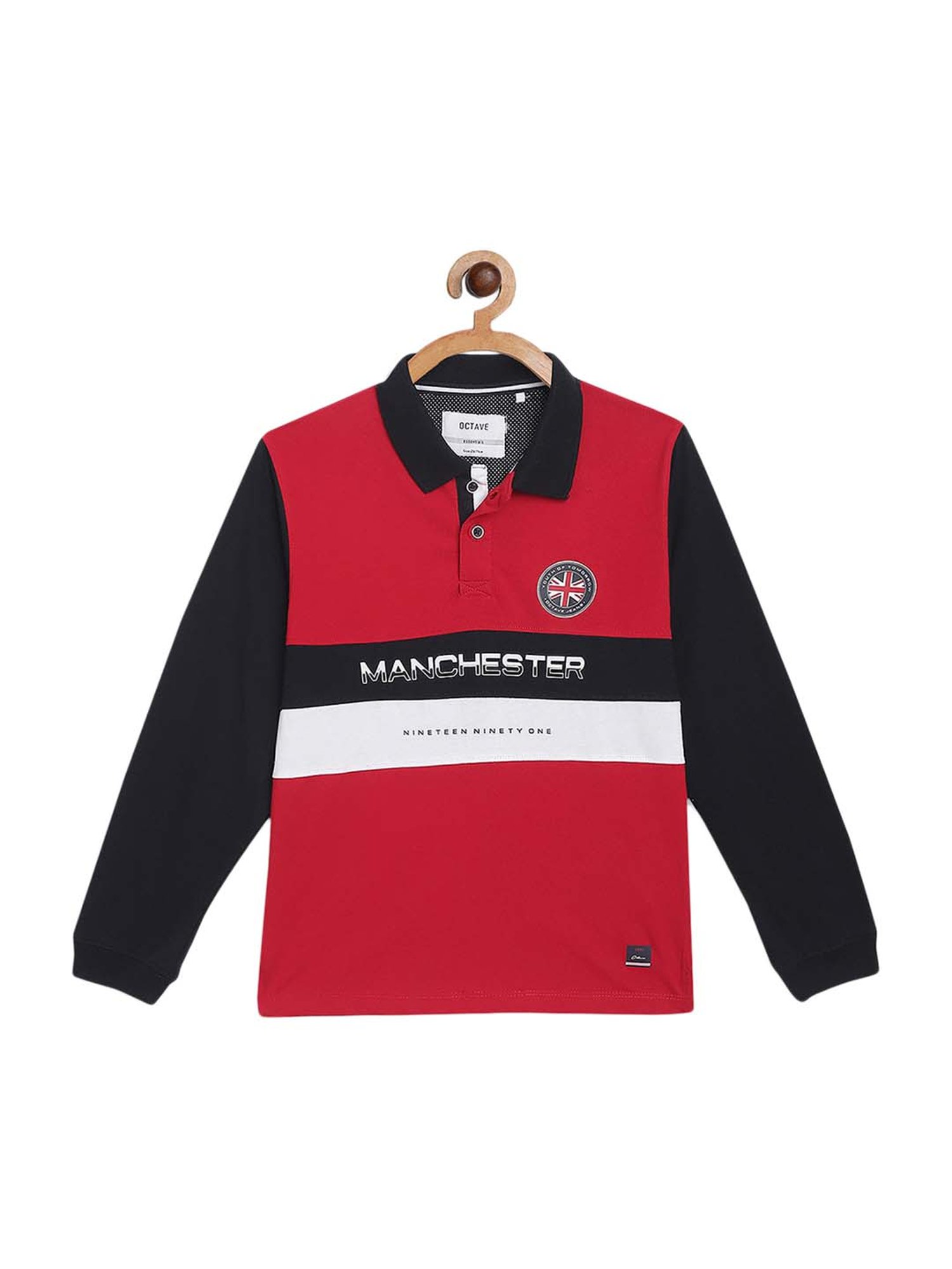 Octave Kids Brick Cotton Printed Polo T-Shirt