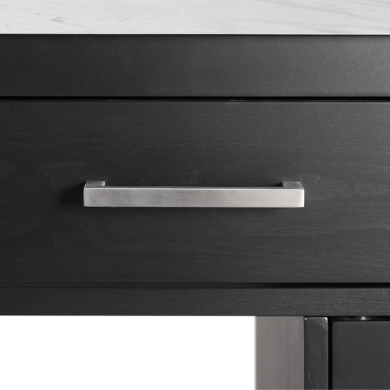 Audrey Faux Marble Top Kitchen Island Black - Crosley