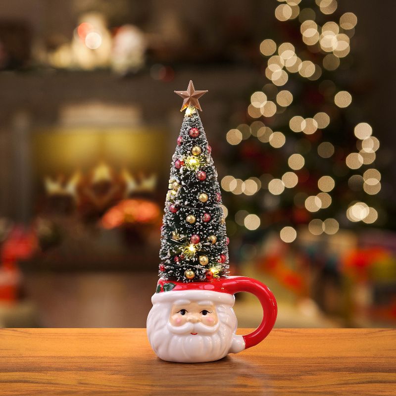 Mr. Christmas Mug with Sisal Tree - Santa Claus Christmas Decoration - 14"