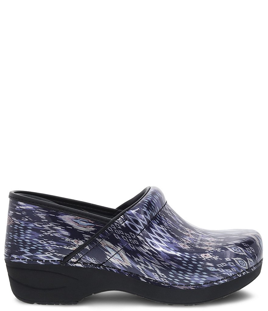 Dansko XP 2.0 Navy Ikat Patent Leather Clogs