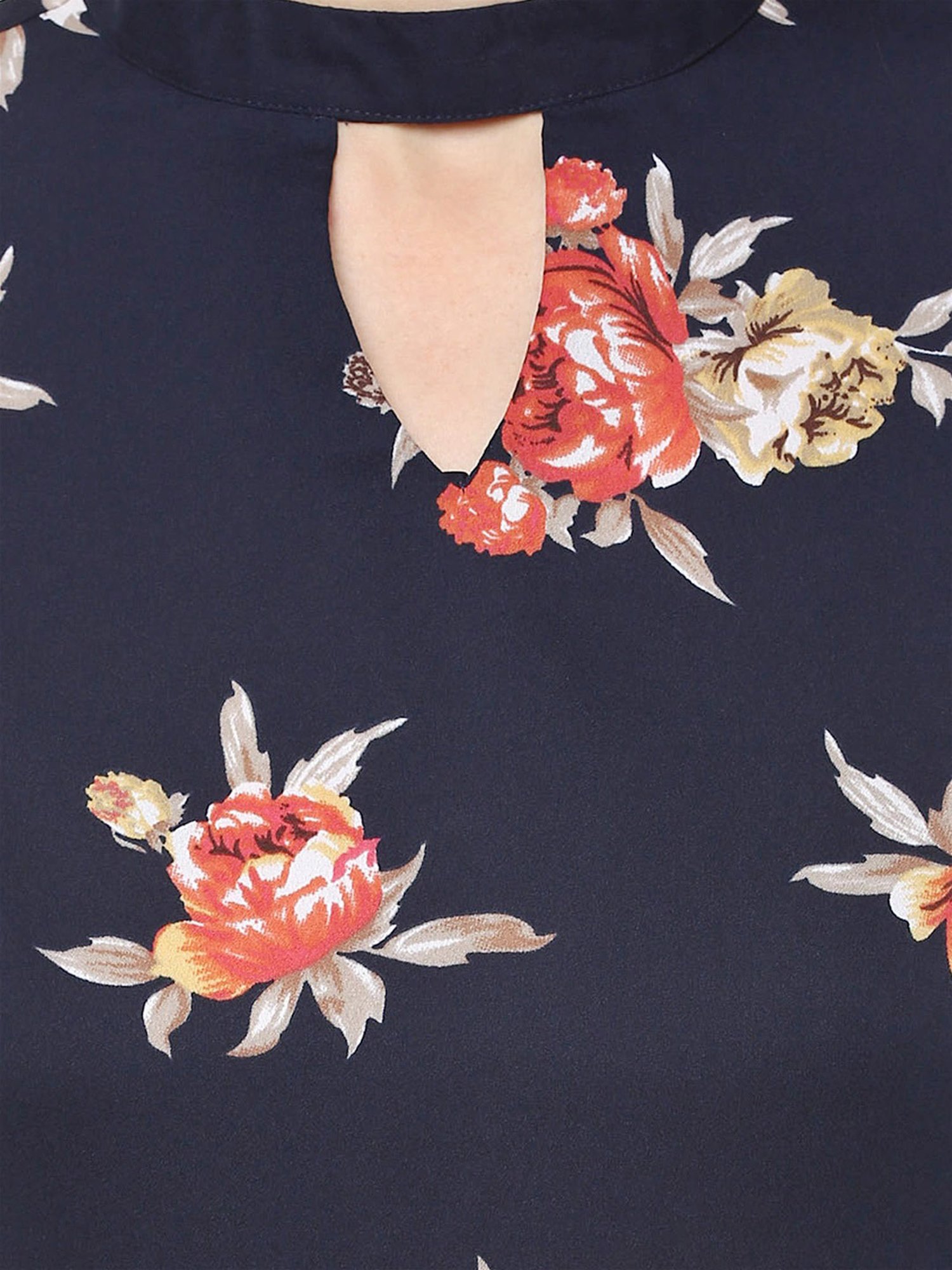 Rare Navy Floral Print Top