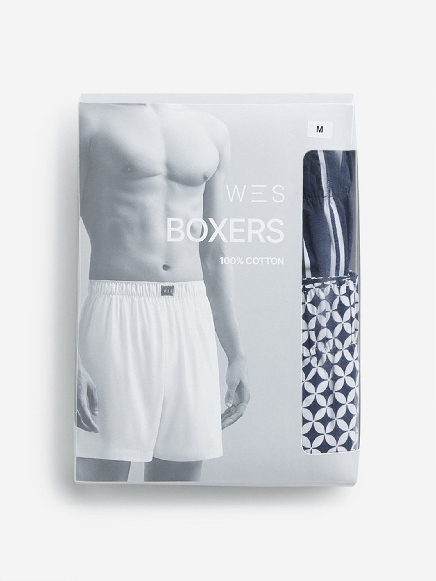 WES Lounge by Westside Blue Printed Cotton Boxers - Pack of 2