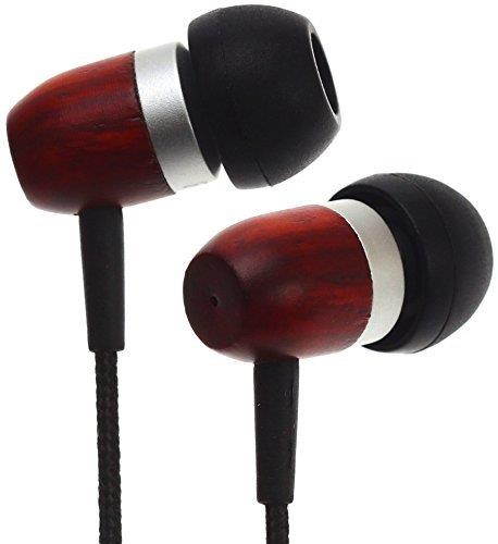 Symphonized GLXY Premium Genuine Wood In-ear Noise-isolating Headphones with Mic and Nylon Cable (Cherry)