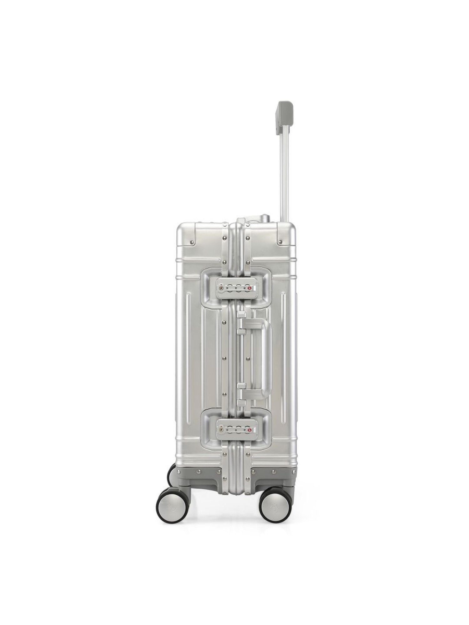 Perquisite Aluminium Trolly Silver Textured Hard Cabin Bag - 56 cm