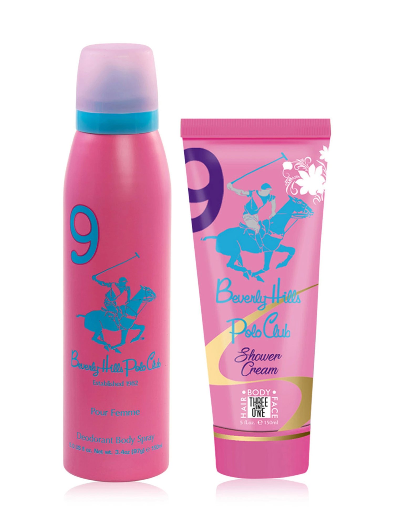 Beverly Hills Polo Club Sport No.9 Gift Set for Women with Body Spray & Shower Cream