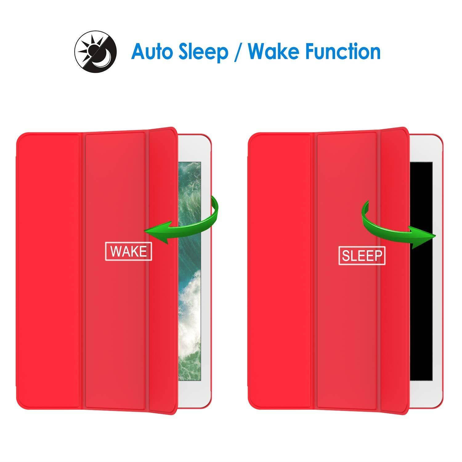JETech Case for Apple iPad Air 1st Edition (NOT for iPad Air 2), Smart Cover with Auto Wake/Sleep, Red