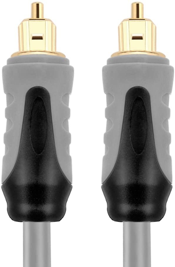TNP Gold Plated Toslink Digital Optical Audio Cable (15 Feet) Home Theater Fiber Optic Toslink Male to Male Gold Plated Optical Cables