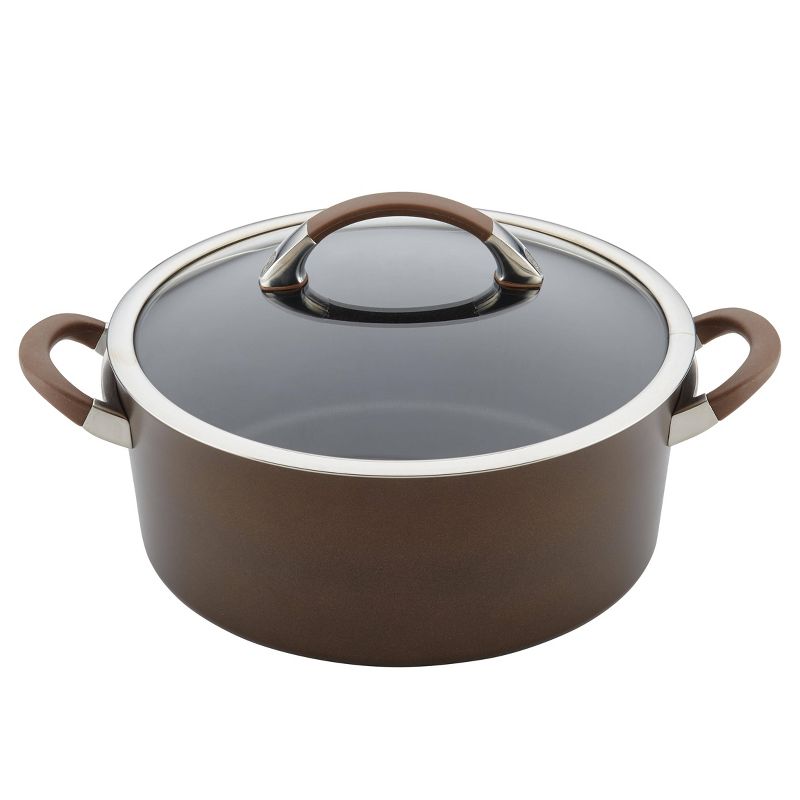Circulon Symmetry 7qt Hard Anodized Nonstick Dutch Oven with Lid Chocolate Brown