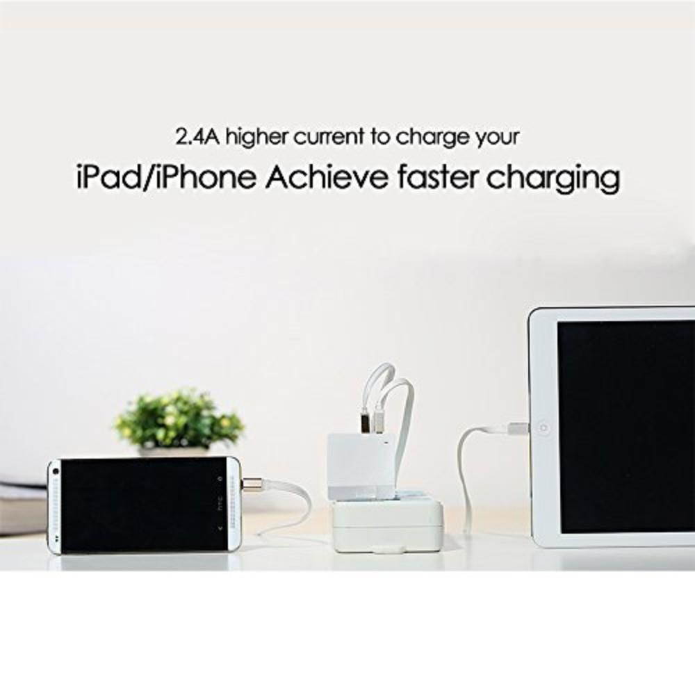 Offex USB Wall Charger 2.4A + 3FT Micro Cable 2.4A Offex Fast Charging Kit for Samsung Android MP4
