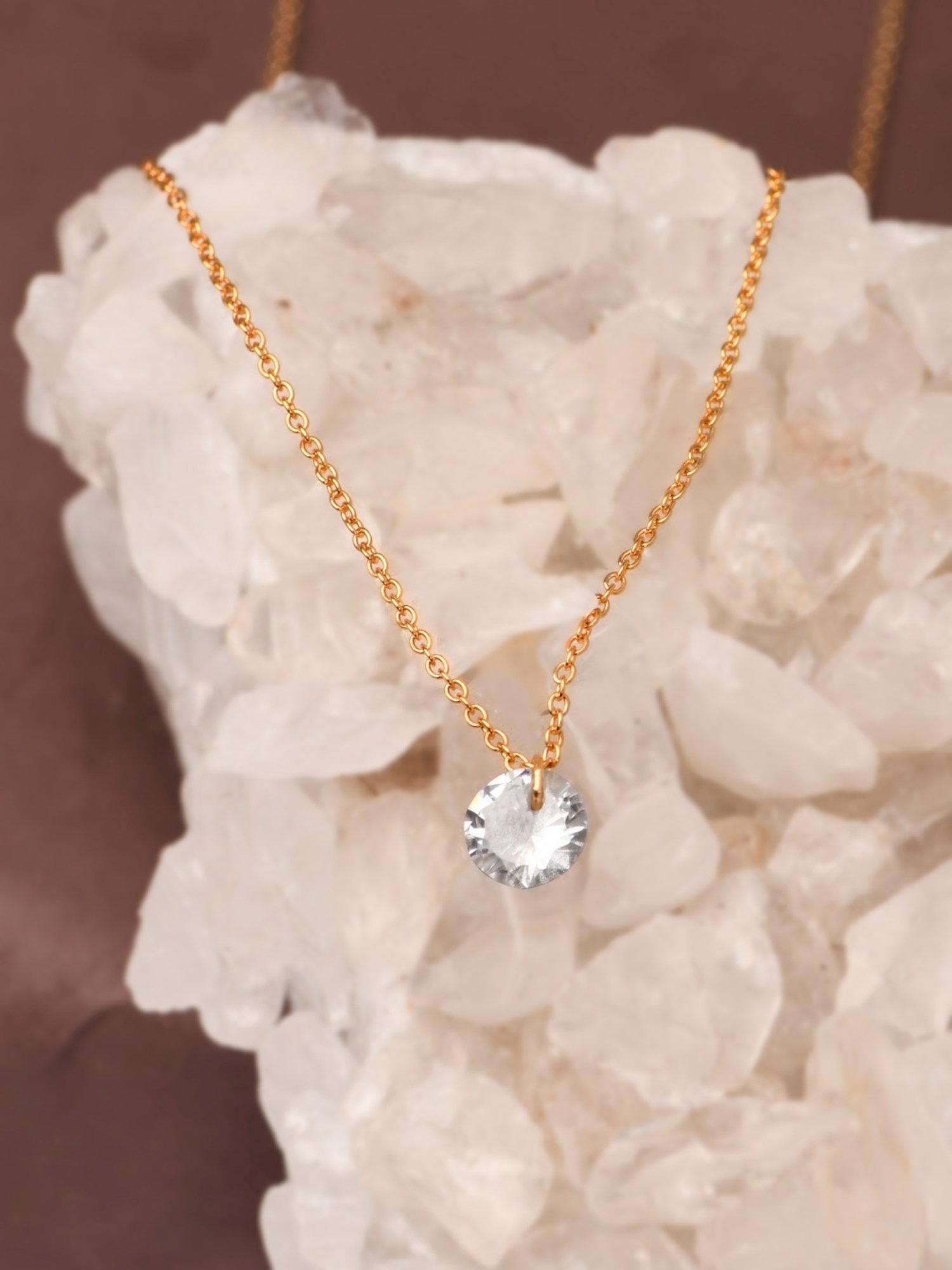 Accessorize London Women's Z Real Gold Plated Cubic Zirconia Pendant Necklace