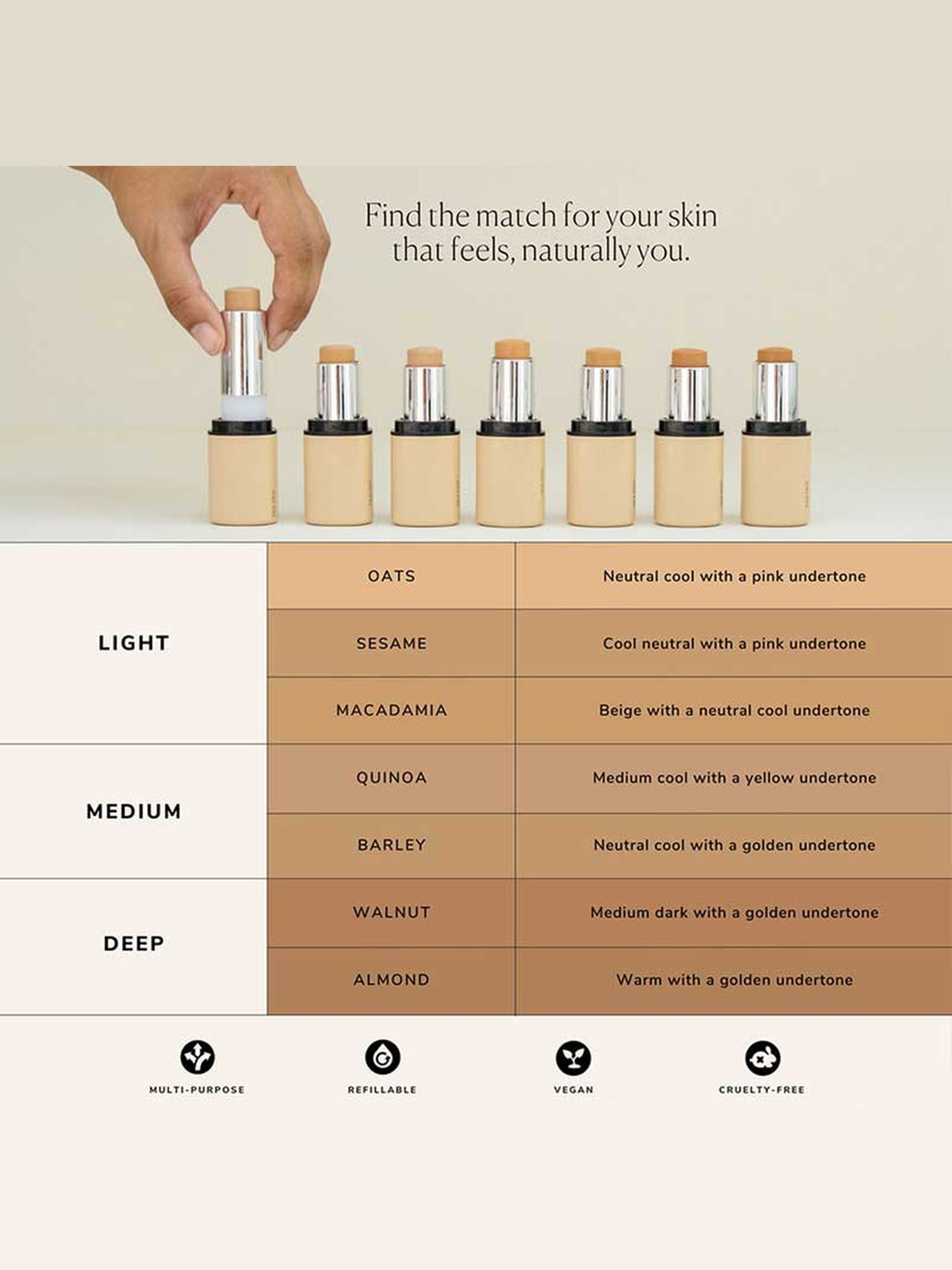 asa Face Stick Foundation Oats - 8 gm