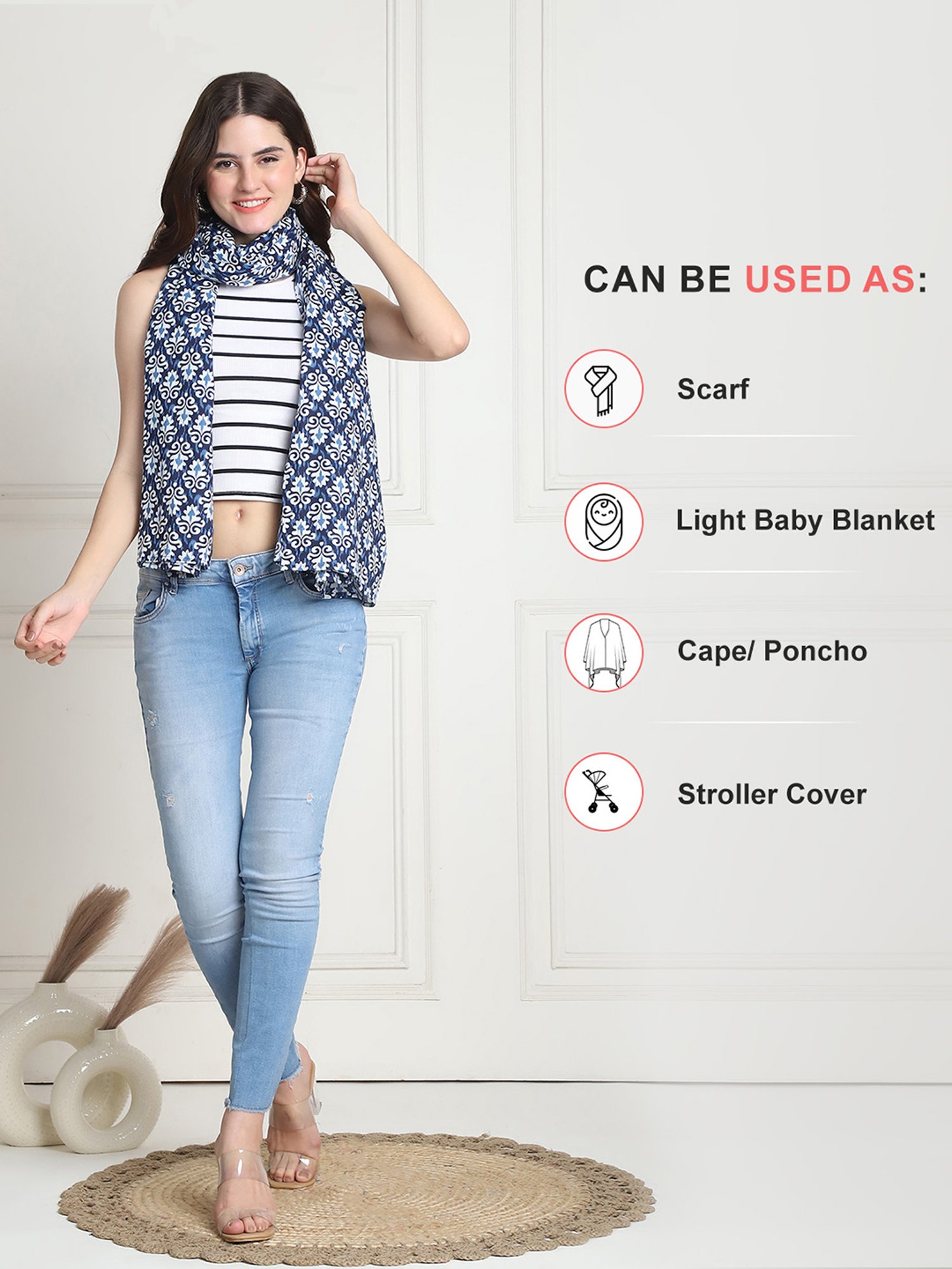 Secret Wish Blue Printed Maternity Cover Up