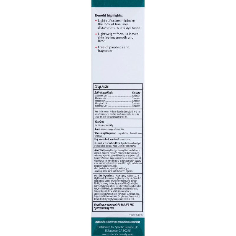 Specific Beauty Active Radiance Day Broad Spectrum Facial Moisturizers - SPF 30 - 1.7 fl oz