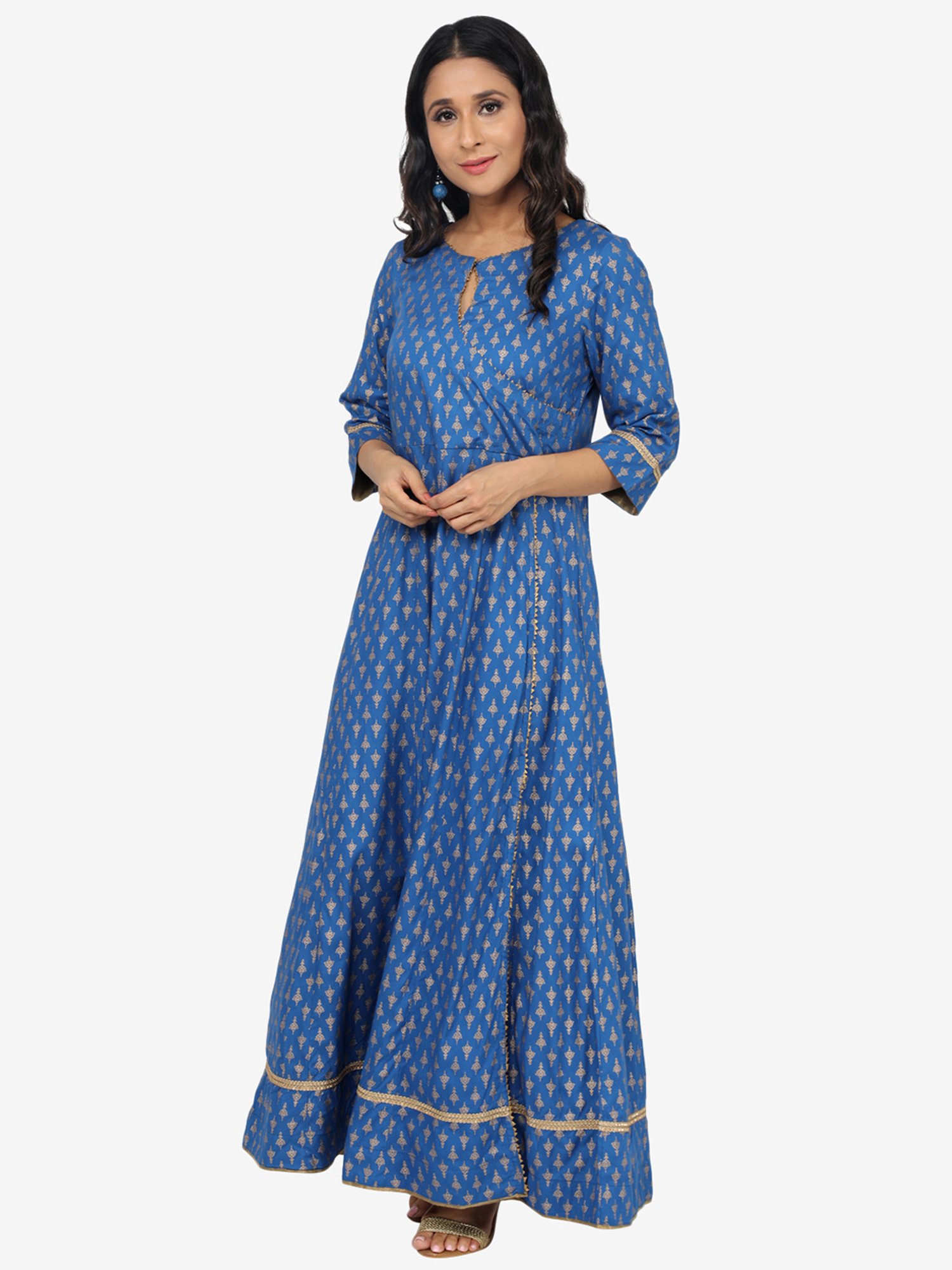 Paislei Blue Printed Kurta