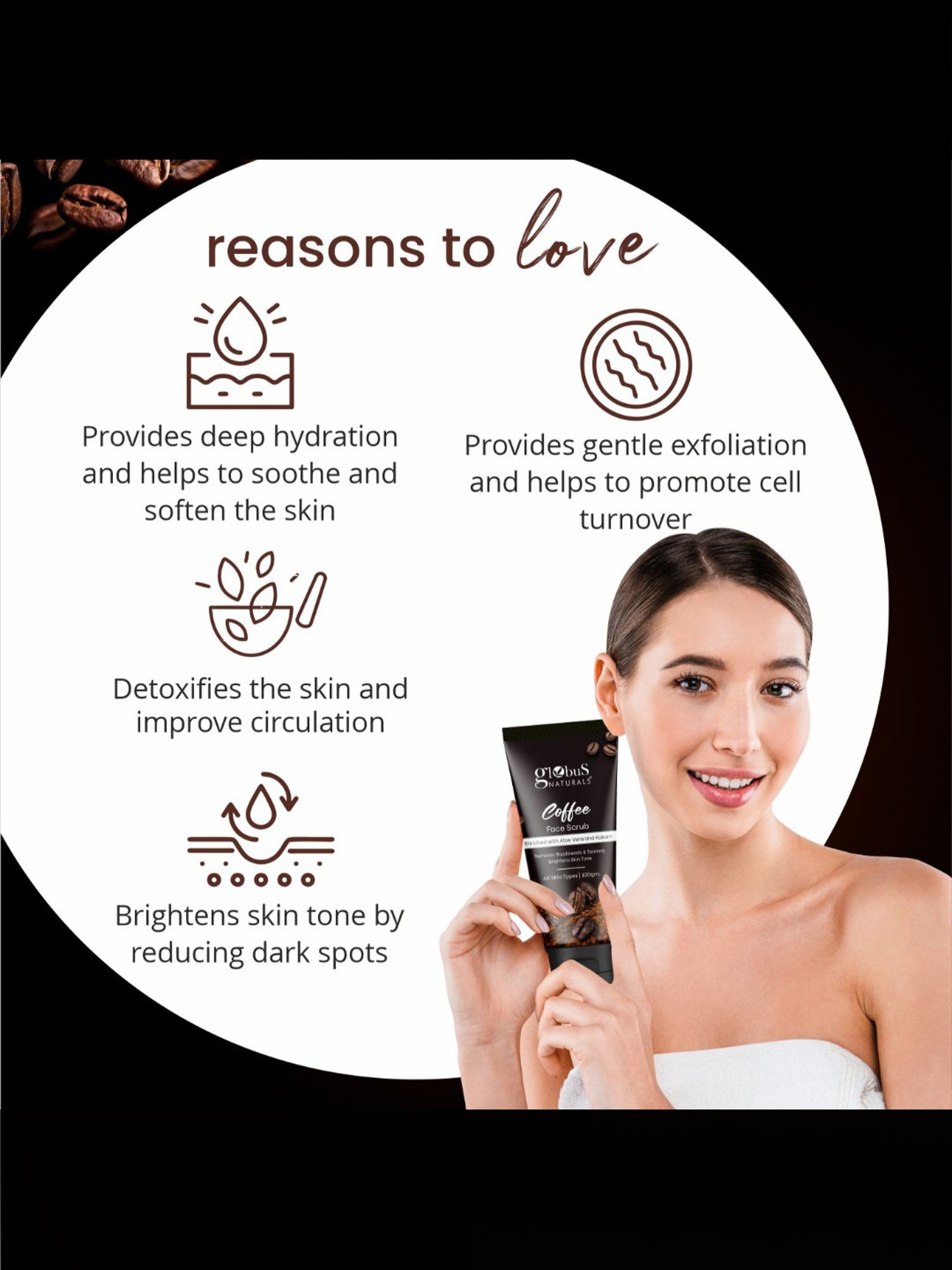 Globus Naturals Coffee Face Scrub - 100 gm