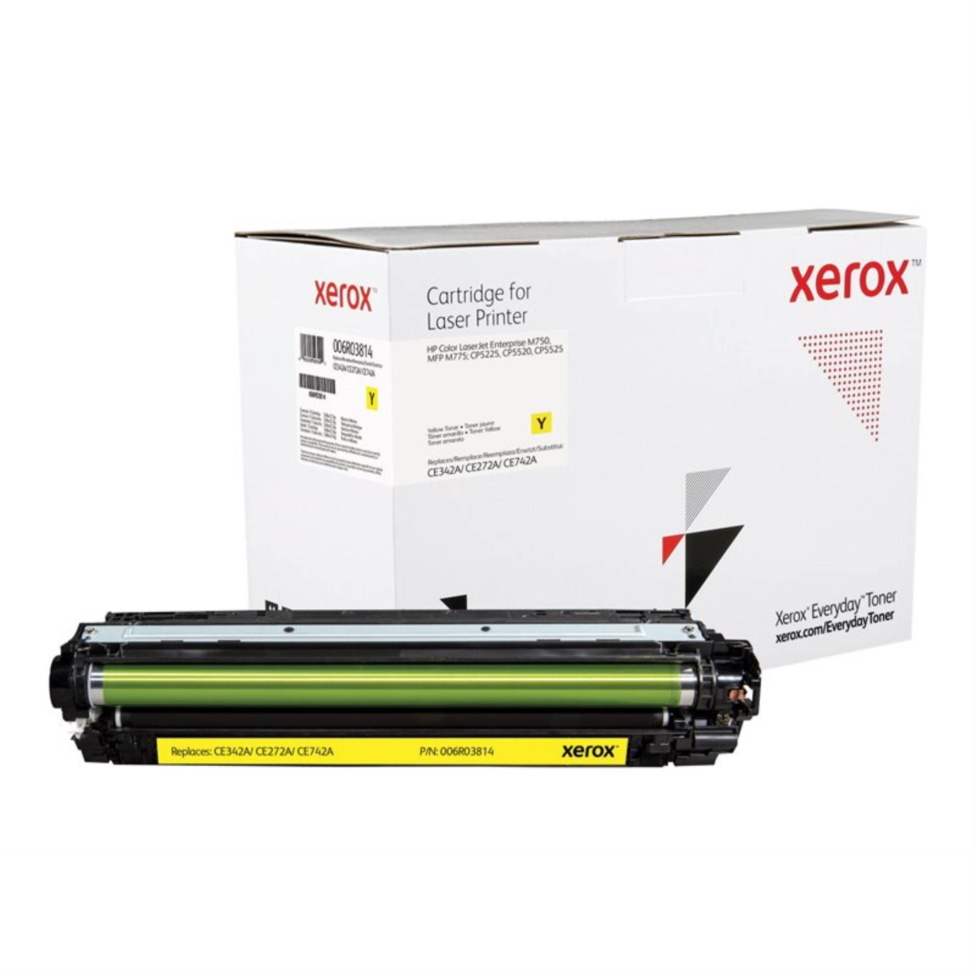Xerox 006R03814 Compatible Toner Cartridge Replaces HP CE342A/ CE272A/ CE742A Yellow Toner Standard Yield