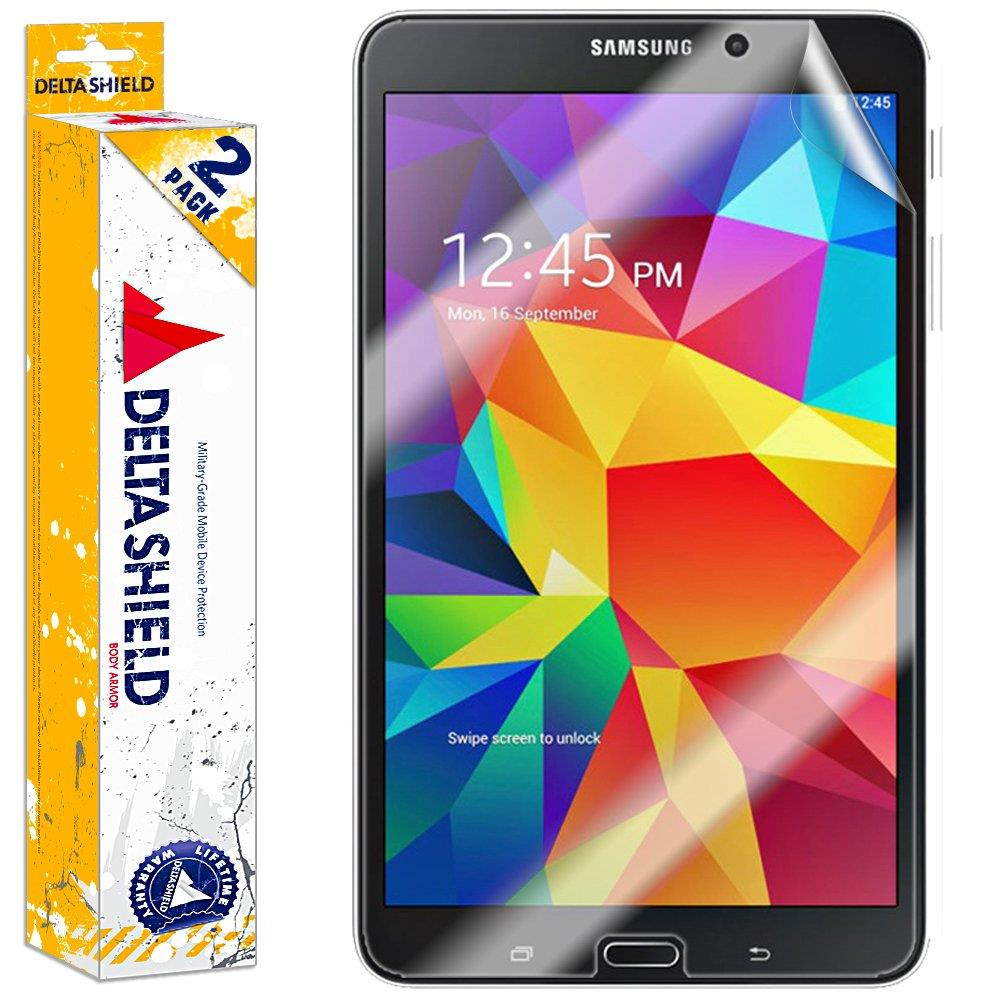 DeltaShield Screen Protector for Samsung Galaxy Tab 4 8.0 (2-Pack) BodyArmor Anti-Bubble Military-Grade Clear TPU Film