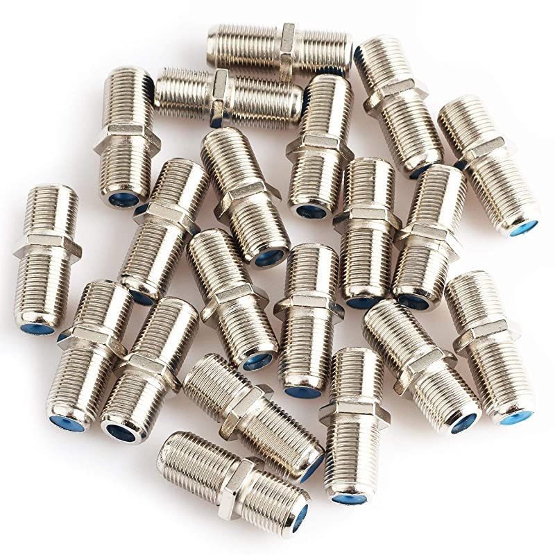 F81 Barrel Connectors High Frequency 3GHz Female to Female FType Adapter Couplers 20 pcs Silver