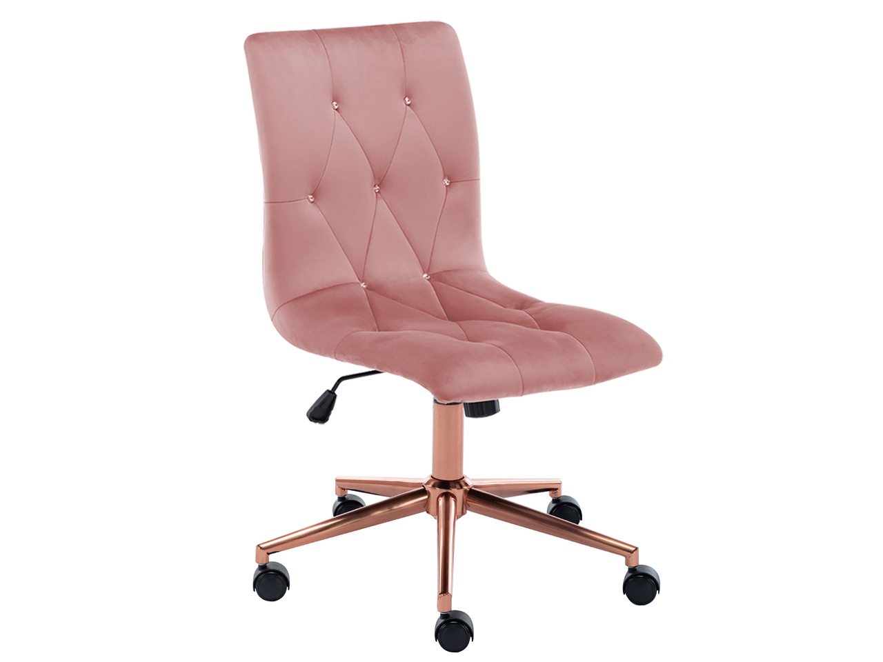 Swivel Height Adjustable Task Chair Armless Velvet Tufted Office Chair