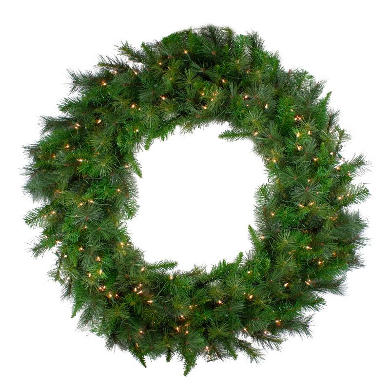Northlight Canyon Pine Mixed Artificial Christmas Wreath - 48-Inch, Clear Lights