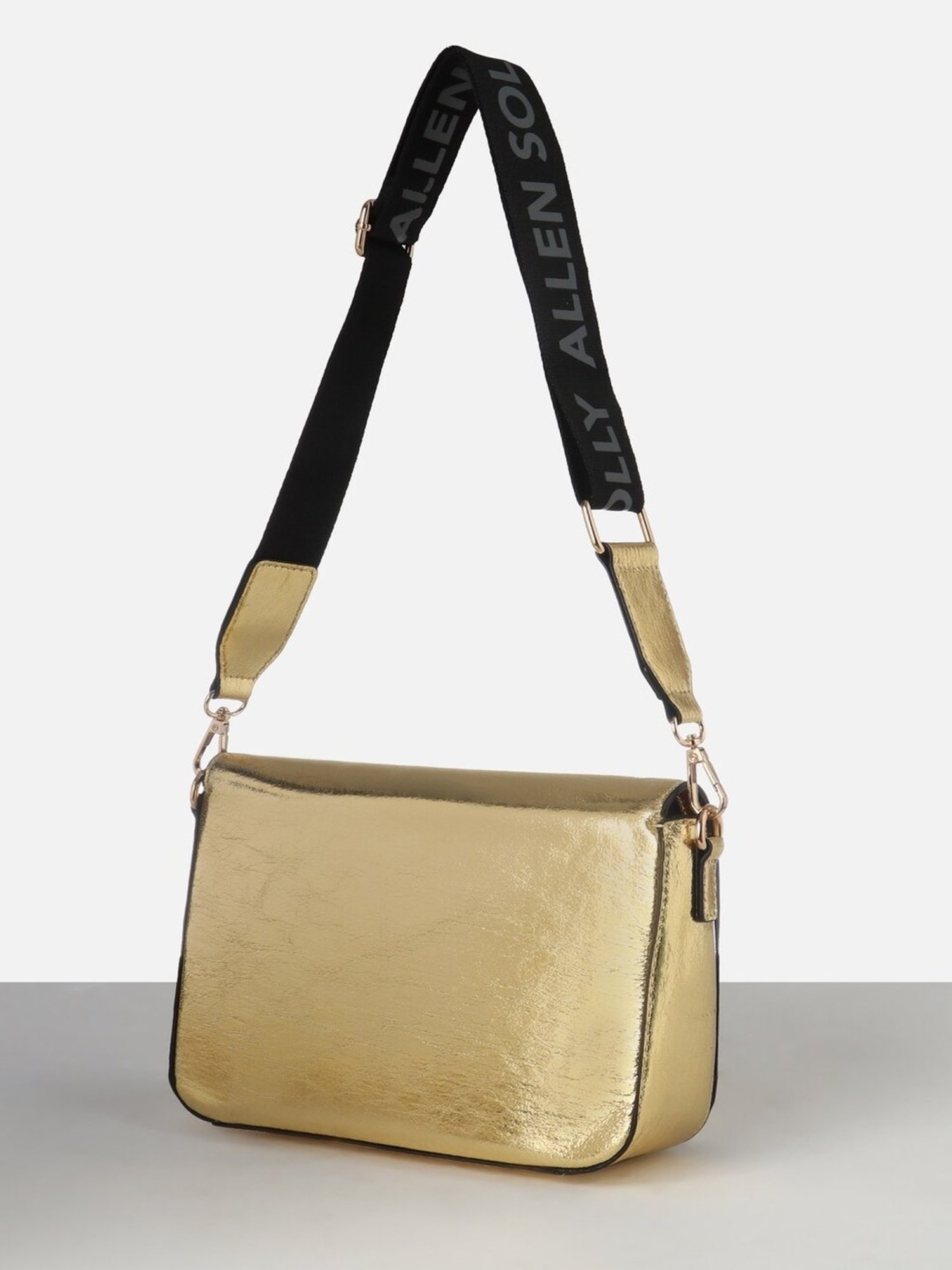 Allen Solly Gold Logo Medium Sling Handbag