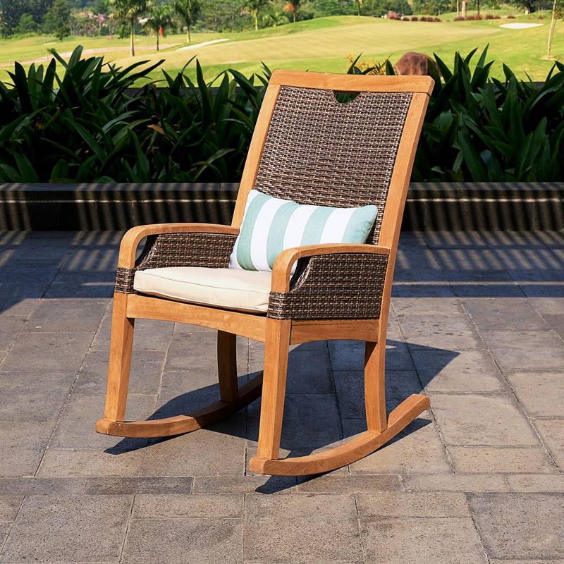 Palma 3pc Teak Patio Rocking Chair Chat Set - Cambridge Casual