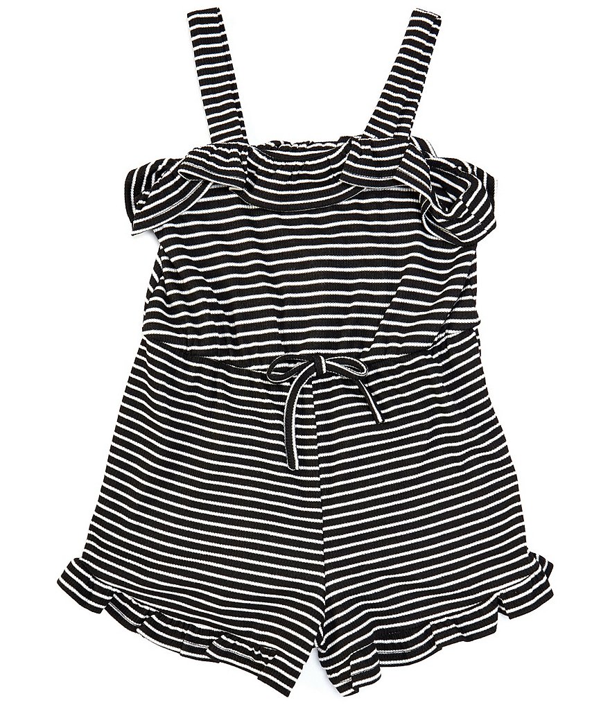 Rare Editions Little Girls 4-6X Printed Chiffon Jumpsuit & Denim Vest Set