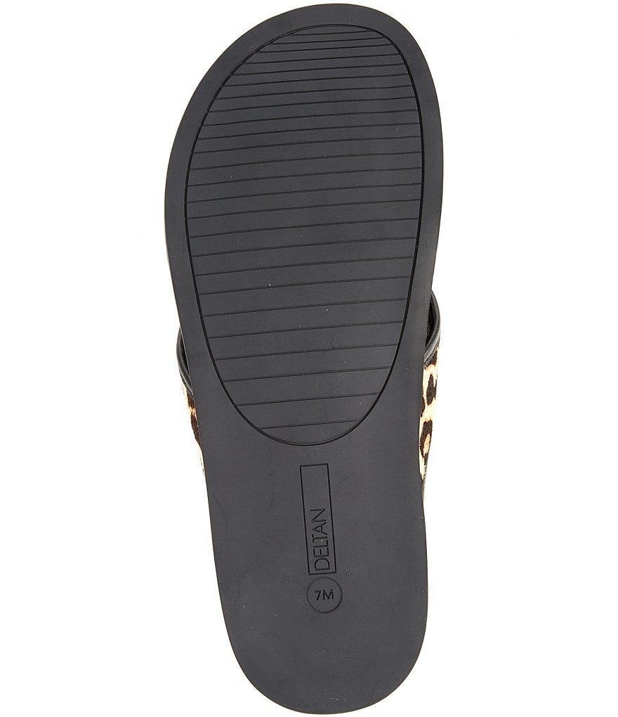 Deltan Nova Leopard Print Haircalf Cross Band Slides
