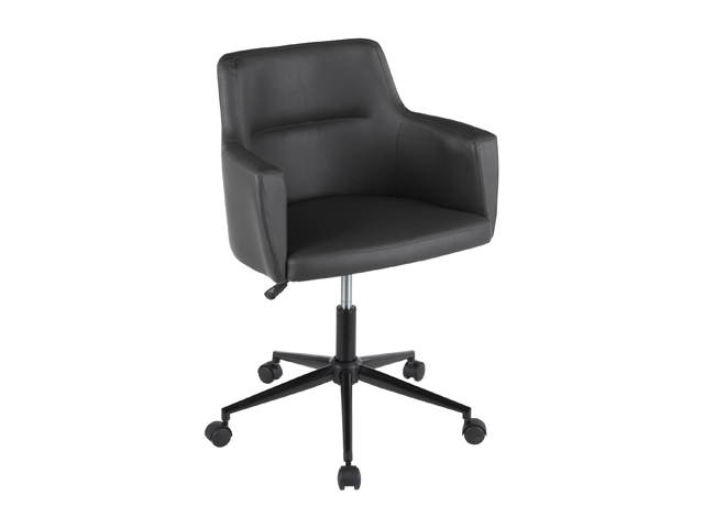 Lumisource OC-ANDRW PUGY Andrew Office Chair, Black Metal, Grey Pu