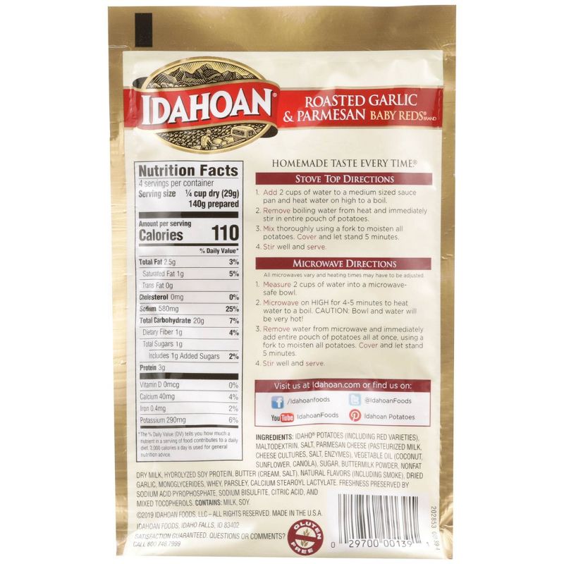 Idahoan Roasted Garlic & Parmesan Baby Reds Mashed Potatoes 4.1oz